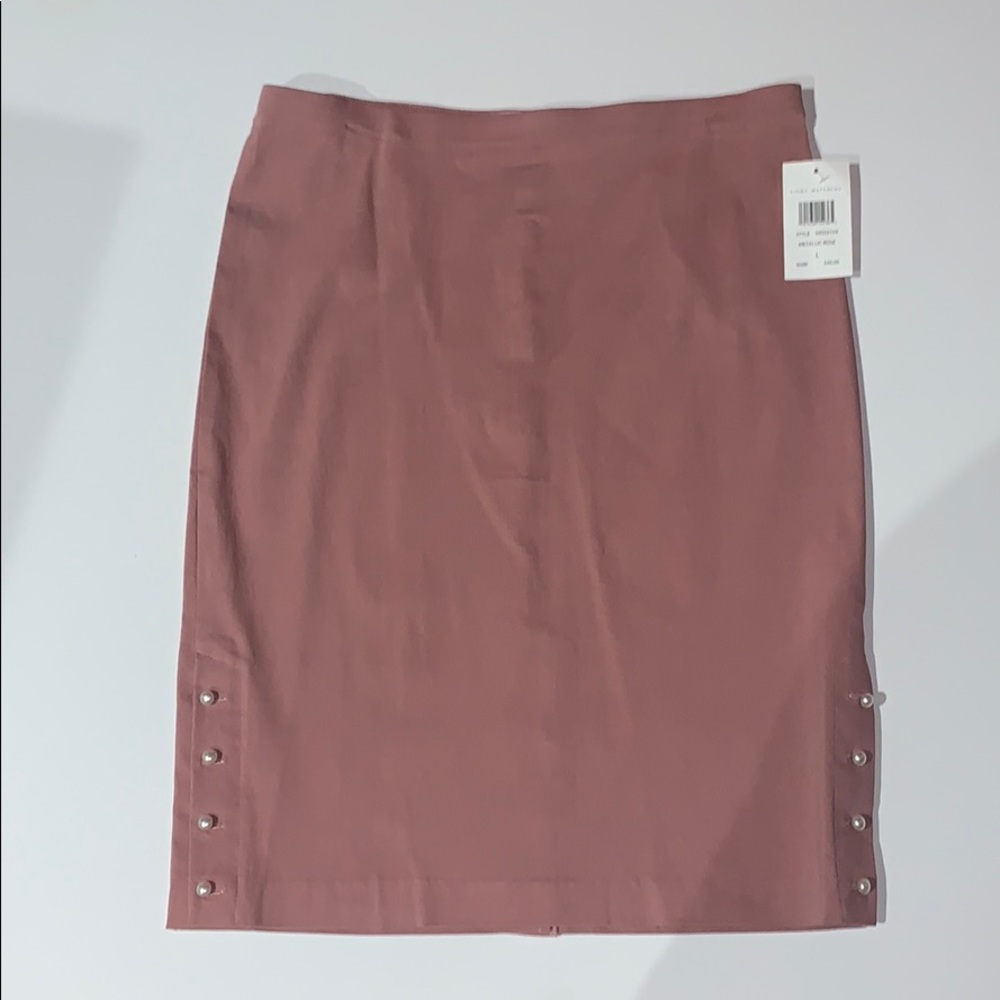 Linda Matthews metallic Rose Pencil skirt